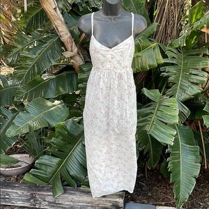 Shabby chic dotted Swiss floral slip dress